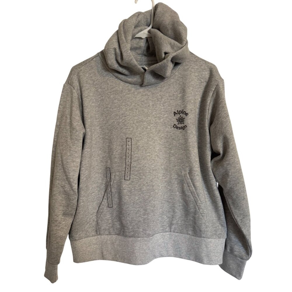 Alpine Design Hoodie Size Large Gray Heather NWT $58 Pockets Logo